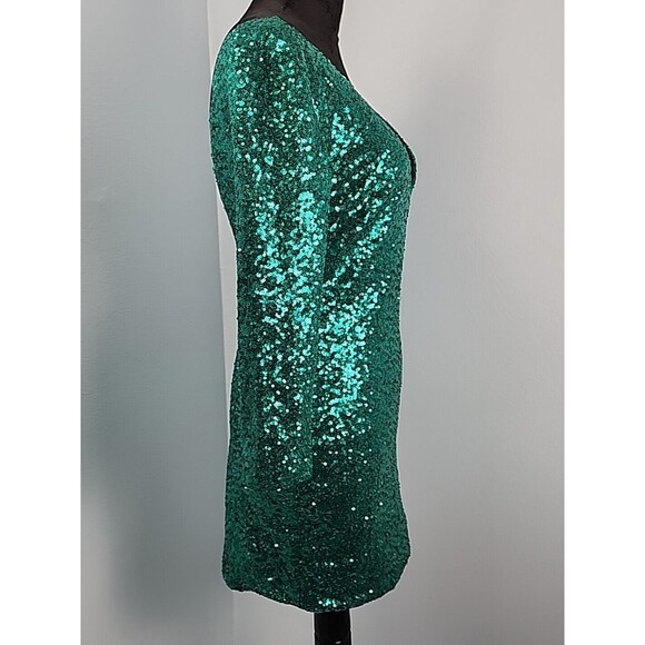 A'gaci Agaci Bodycon Mid Sleeve Dress Large Sequin Homecoming Festival Concert - Picture 4 of 12